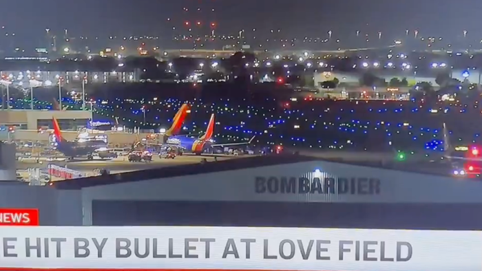 NextImg:Bullet Strikes "Near Cockpit" Of Taxiing Southwest Boeing 737 At Dallas Airport