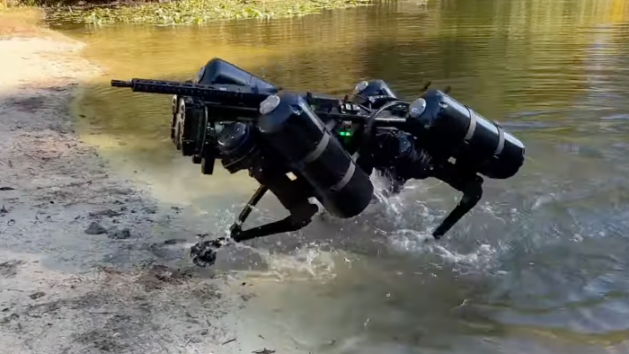 NextImg:'Terminator' Robot Dog Now Equipped With Amphibious Capabilities