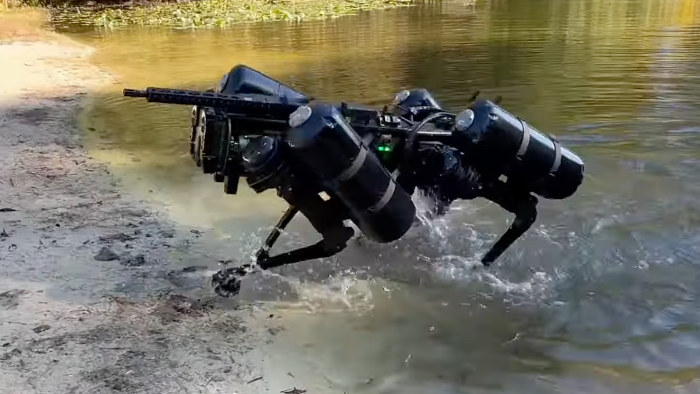 NextImg:'Terminator' Robot Dog Now Equipped With Amphibious Capabilities 