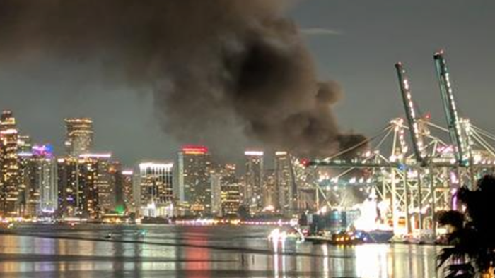 NextImg:Explosion Rocks Port Of Miami