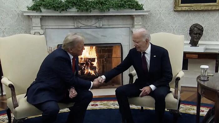 NextImg:Leftists Melt Down As Biden Is Nice To Trump During White House Welcome