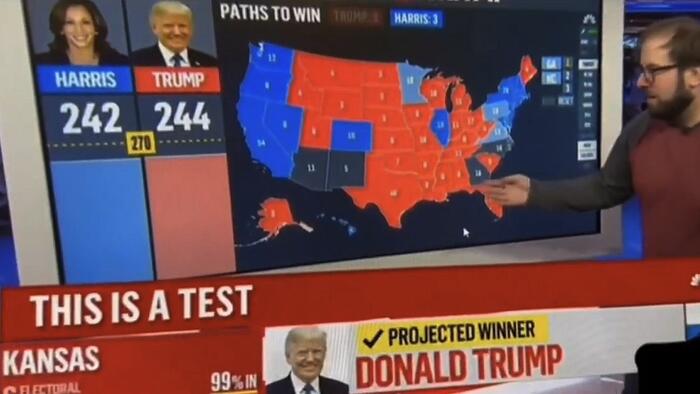 NextImg:Leaked NBC Election Night Rehearsal Shows Trump Winning Swing States