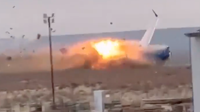 NextImg:Dramatic Video Shows Azerbaijan Airlines Passenger Jet Crash In Kazakhstan