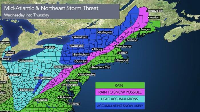 Northeast Storm Brings Heavy Rain and Wind