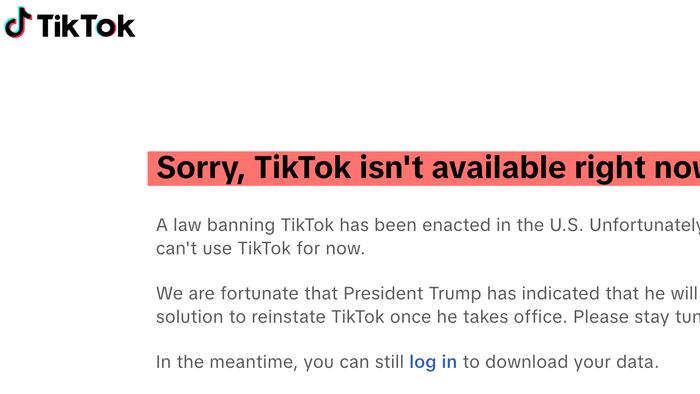 NextImg:Goes Dark: "Sorry, TikTok Isn't Available Right Now"