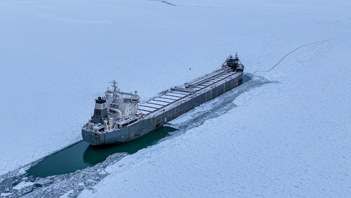 NextImg:Bulk Carrier Paralyzed On Lake Erie As Ice Coverage Exceeds 50-Year Trend