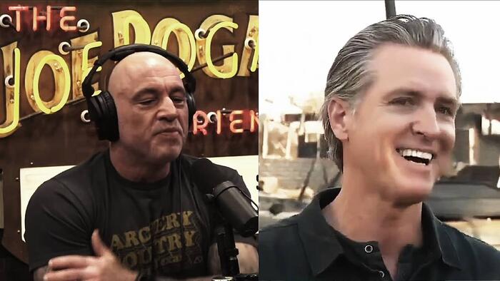 NextImg:Rogan Blasts "Disgusting, Creepy" Gavin Newsom For Doing "Little Dance"