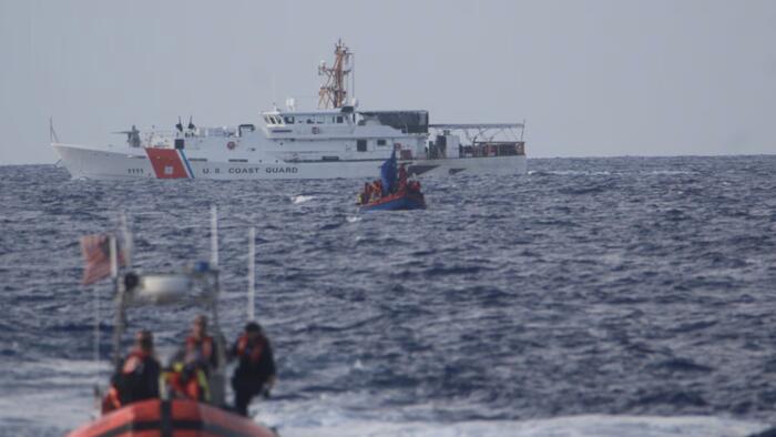 NextImg:Intercepted Mexican Fishing Boat Smuggling Migrants Rams Coast Guard Boat, Prompting Machine Gun Fire, Arrests