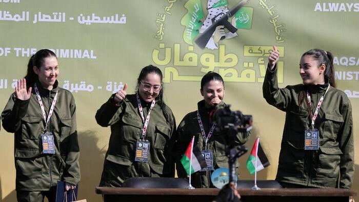 NextImg:As Four Israeli Hostages Released, Hamas Displays It Has Entire Well-Armed Battalion