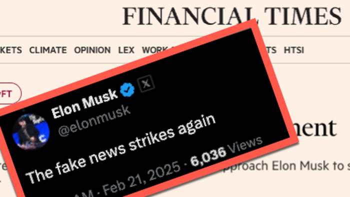 NextImg:"Fake News Strikes Again": Musk Dismisses Financial Times Report On Tesla & Nissan