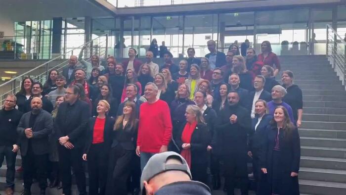 NextImg:Watch: German Leftist Party Chants Antifa Slogan Before Entering Parliament