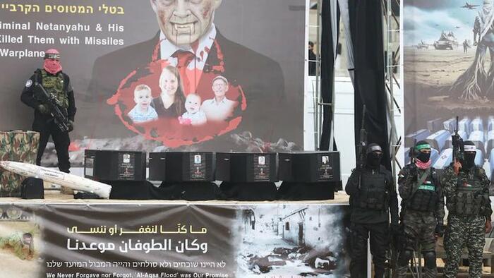 NextImg:'Pure Evil': Hamas Hands Over Remains of Dead Israeli Mother, Toddler & Infant