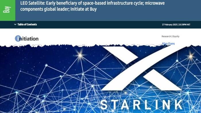 NextImg:Goldman Turns Bullish On Starlink Satellite Parts Supplier As Space Race Accelerates