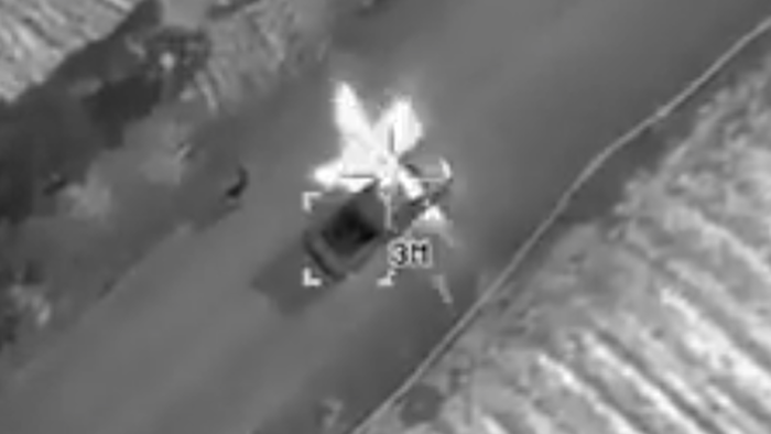 NextImg:First Publicly Released Footage Shows Secretive Bladed Hellfire Missile Eliminating Terrorists