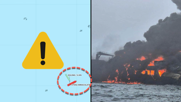NextImg:Container Ship Collides With Tanker Hauling Jet Fuel Off England's Coast, Sparking Maritime Disaster