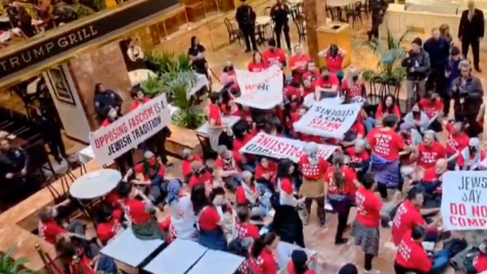 NextImg:Coordination? Protesters Occupy 'Firebombed' Tesla Store While Anti-Israel Jews Swarm Trump Tower 'For Palestine'