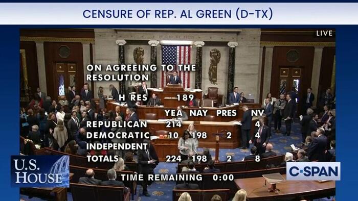 NextImg:House Censures Democratic Rep. Al Green For Outburst During Trump's Address To Congress