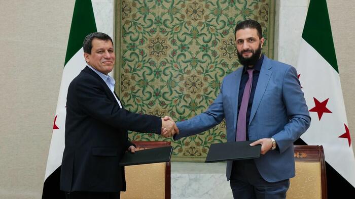 NextImg:Syria Signs Deal To Merge Kurdish-led SDF Into State Institutions