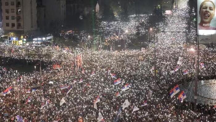 NextImg:Largest Anti-Government Protest In Serbia's History Takes Over Belgrade