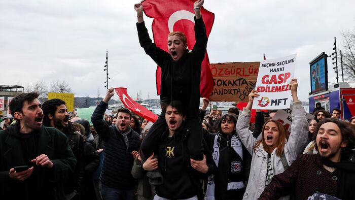 NextImg:Erdogan Arrests Dozen Over Social Media Posts As Hundreds Of Thousands Protest Imamoglu Arrest