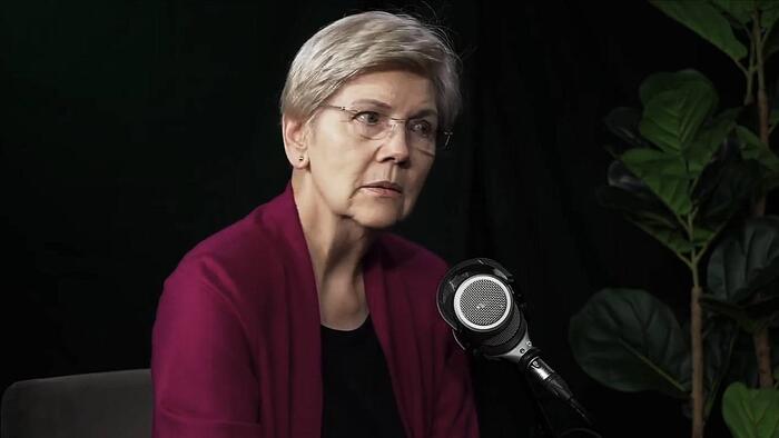 NextImg:Watch: Mega Cringe Moment As Lefty Podcaster Calls Out Pocahontas Warren