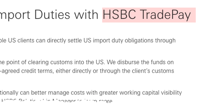 NextImg:HSBC Launches 'TradePay' For Struggling Importers