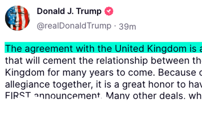 NextImg:Trump To Reveal "Major Trade Deal" Between US-UK
