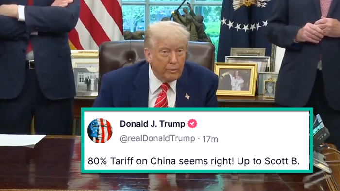 NextImg:Trump Says "80% Tariffs On China Seems Right" Ahead Of Weekend Trade Talks