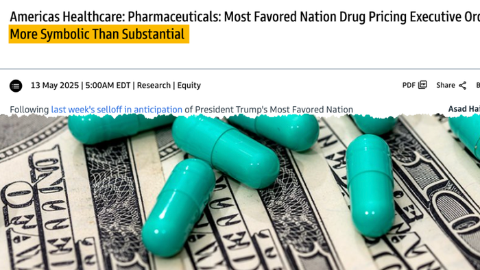 NextImg:Aimed At Pressuring Big Pharma; Goldman Says Trump's Drug Exec. Order "Symbolic, Not Substantial"