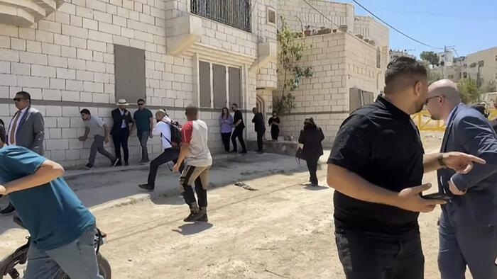 NextImg:Watch: Israeli Troops Fire Shots On International Diplomats Visiting West Bank
