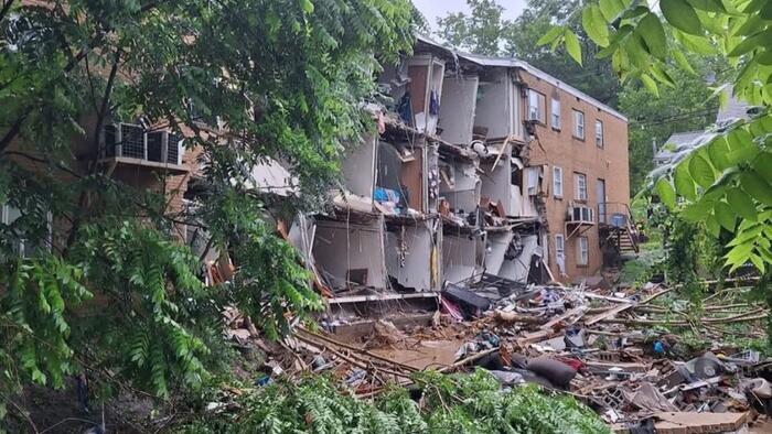 NextImg:Dramatic Video: Flash Flood Wall Rips Through West Virginia Apartment Building