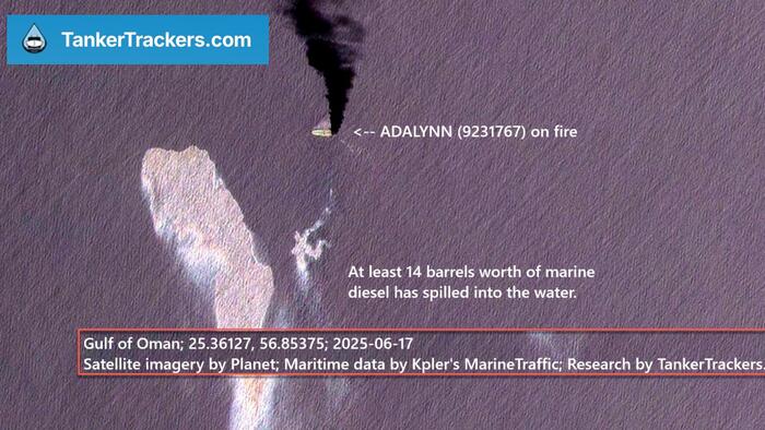 NextImg:Strait Of Hormuz Tanker Collision Caused 10 Square-Kilometer Oil Spill