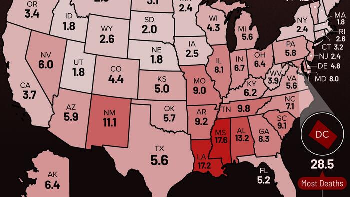 NextImg:Washington DC Dominates The US Gun-Deaths League