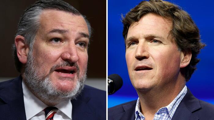 NextImg:Watch: Highlights From Tucker Mercilessly Excoriating Chickenhawk Ted Cruz