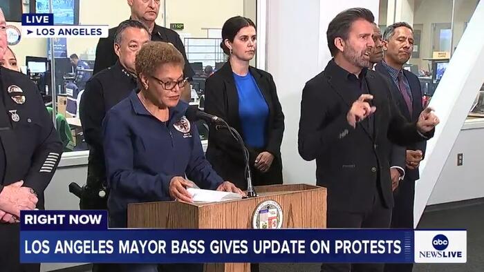 NextImg:LA Mayor Declares Local Emergency, Issues A Curfew For Downtown Los Angeles