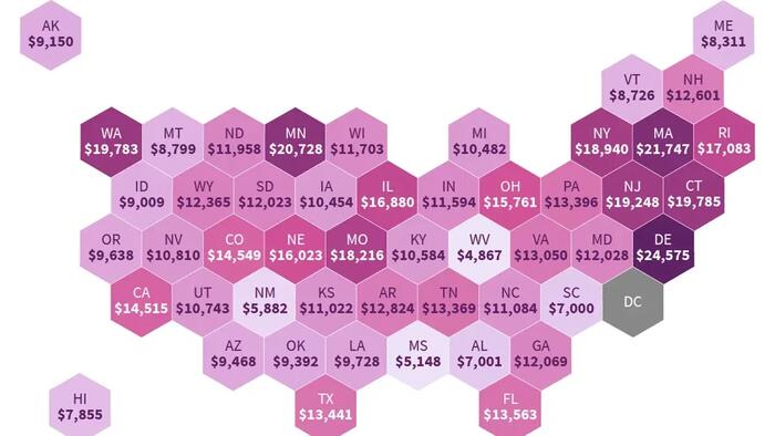 NextImg:Which States Pay The Most (& Least) US Federal Tax Revenue Per Person