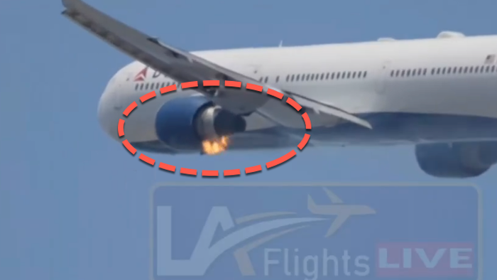 NextImg:Watch: Delta 767 Engine Erupts Into Flames After LAX Takeoff 
