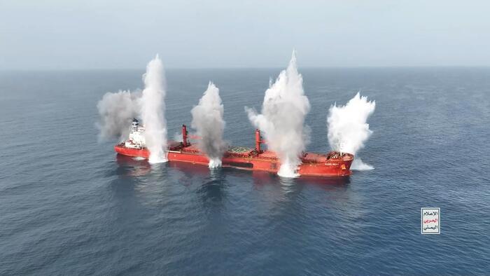NextImg:Red Sea Chokepoint Crisis: Houthis Release Dramatic Footage Of Cargo Ship Attack