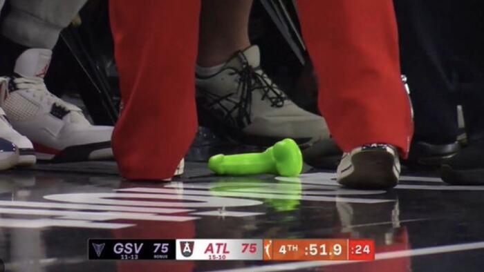 NextImg:WNBA Forced To Stop Game After Lime Green Dildo Thrown On Court
