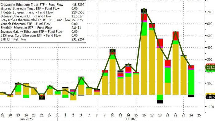 NextImg:Ether ETF Inflows Outpace Bitcoin For 6 Straight Days As Global Liquidity Soars