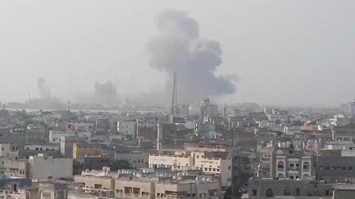 NextImg:Israel Pummels Hodeidah Port, Says 'Yemen's Fate - The Same As Tehran'