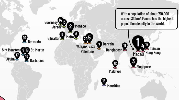 NextImg:These Are The 20 Most Densely Populated Countries And Territories In The World