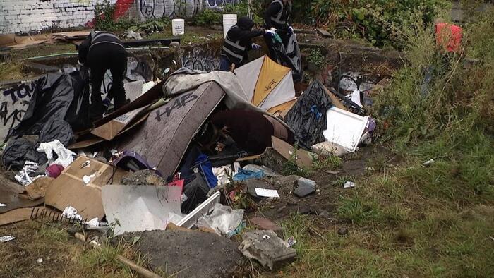 NextImg:'Hazardous Waste Sites': Homeless Camps On Seattle Private Property Spark Fines And Frustration