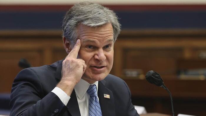 NextImg:Former FBI Director Wray Hit With Criminal Referral for Lying To Congress