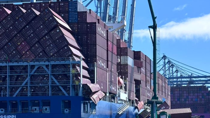 NextImg:Dozens Of Containers Go Overboard In Port Of Long Beach Mishap