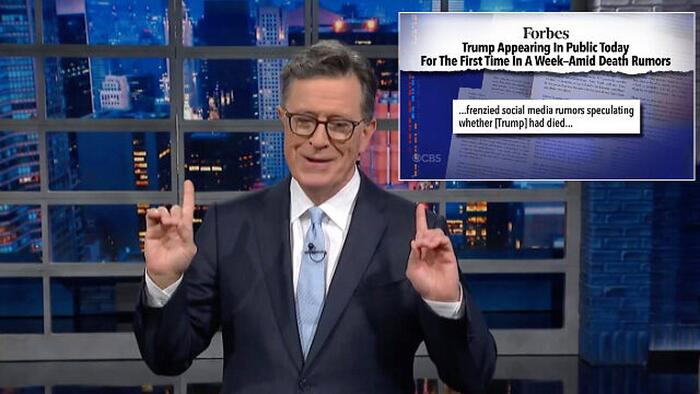 NextImg:Sick Leftist Audience Boos When Colbert Tells Them Trump Is Alive