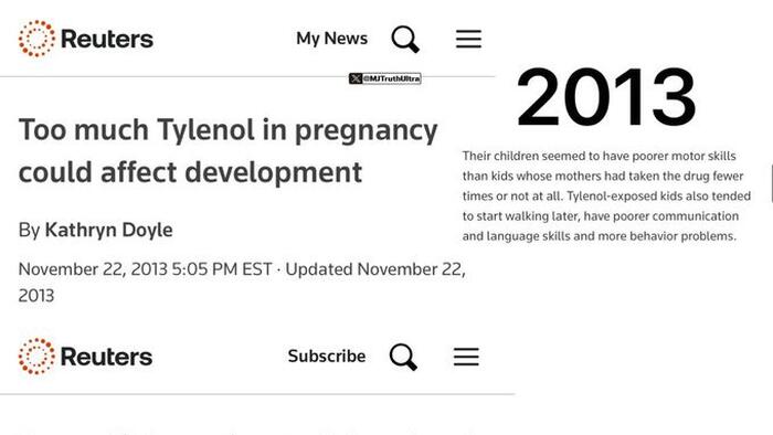 NextImg:MSM 'Forgets' They've Been Warning About Tylenol And Pregnancy For Over A Decade