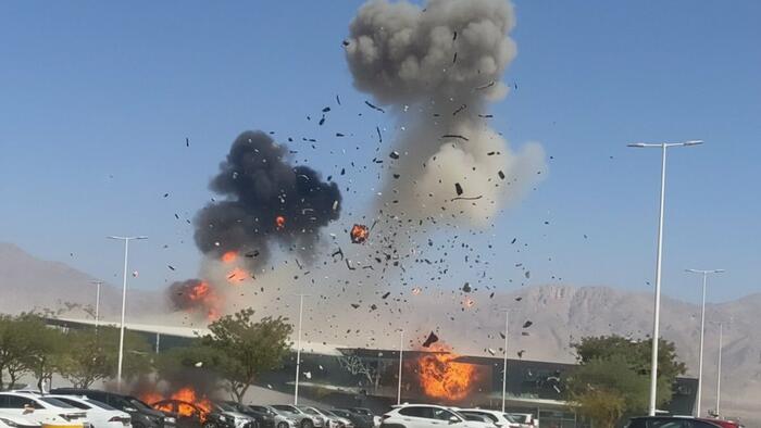 NextImg:Watch: IDF Helicopters Chase Yemeni Drone For Several Minutes As Airport Under Threat