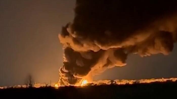 NextImg:One Of Russia's Largest Oil Refineries Once Again On Fire After Ukraine Drone Strike