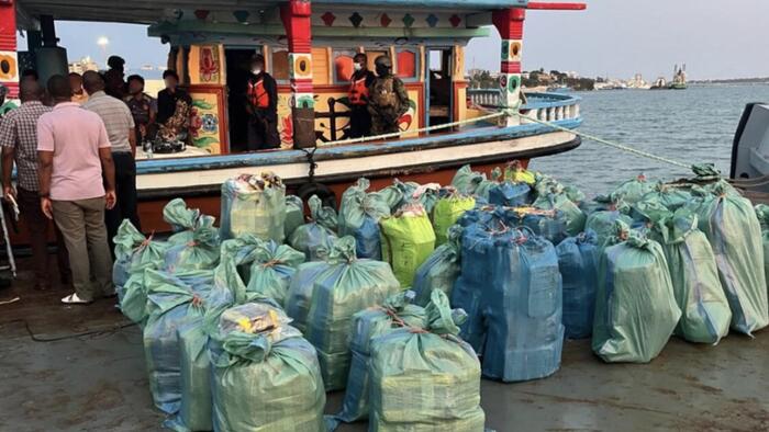 Kenyan Navy Intercepts Flagless Vessel Carrying Million in Meth Kenyan Navy Intercepts Flagless Vessel Carrying Million in Meth